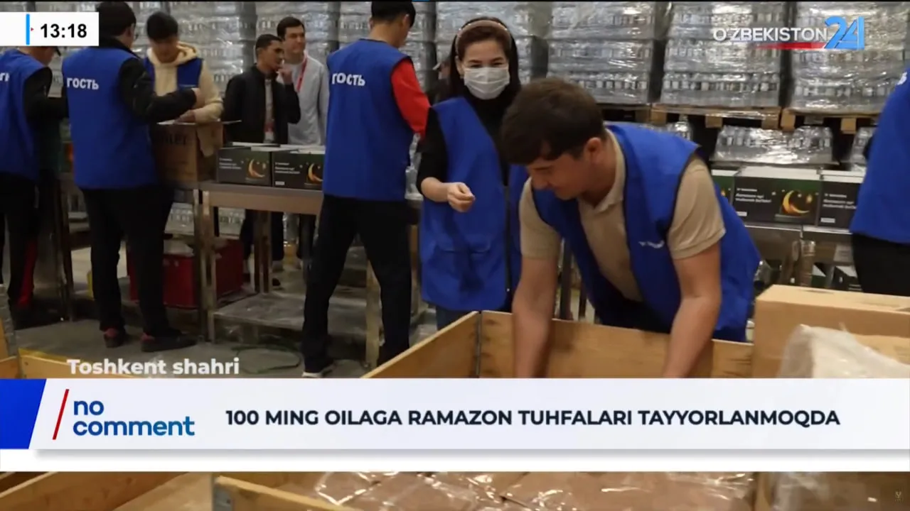 100 ming oilaga Ramazon tuhfalari tayyorlanmoqda